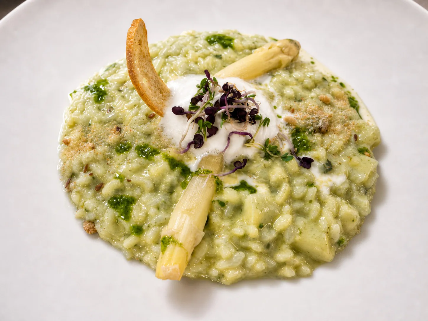 Risotto verde con punte di asparagi